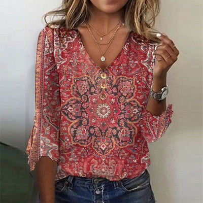 Blusa Elfriede de Estampado Bohemio