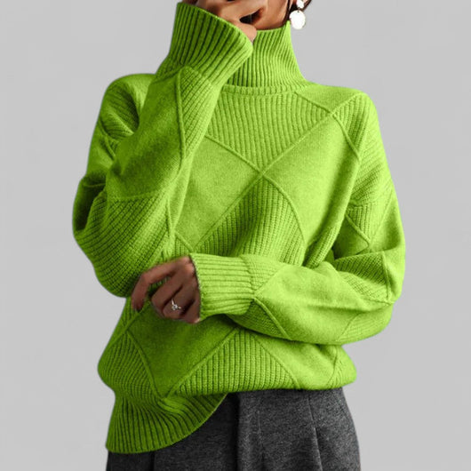 Jersey Barbara Oversize de Cuello Alto Estampado