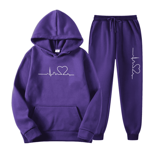 Conjunto Edith de Sudadera y Jogger con Estampado de Corazón