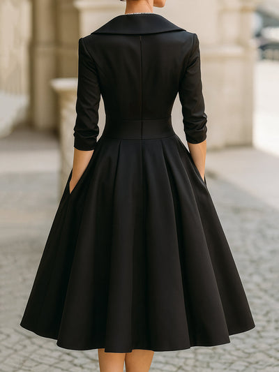 Vestido Midi Cruzado Helga Clásico de Primavera