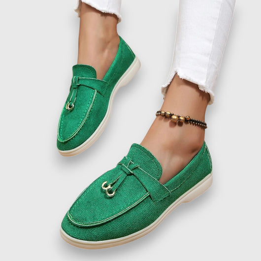 Pippa | Mocasines Planos de Ante con Borlas