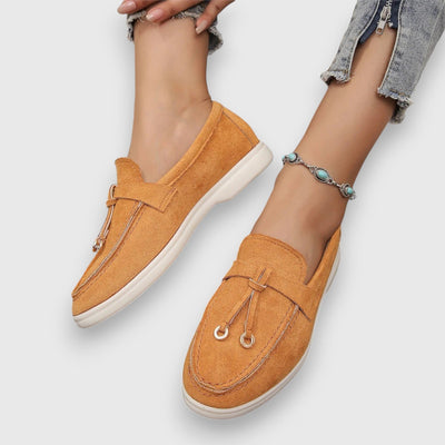 Pippa | Mocasines Planos de Ante con Borlas