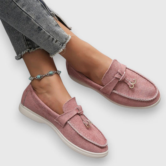 Pippa | Mocasines Planos de Ante con Borlas