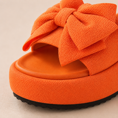 Sandalias Rosali con Plataforma y Lazo - Calzado de Plataforma con Detalle de Lazo