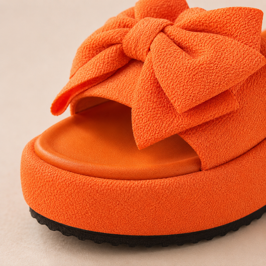 Sandalias Rosali con Plataforma y Lazo - Calzado de Plataforma con Detalle de Lazo