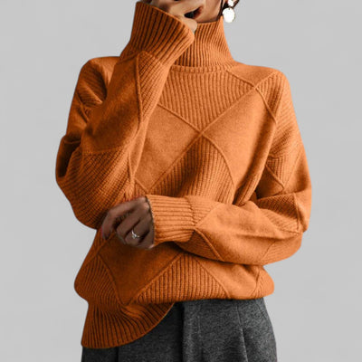 Jersey Barbara Oversize de Cuello Alto Estampado