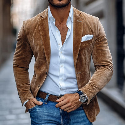 Chaqueta Gunnar Entallada Efecto Ante Smart-Casual