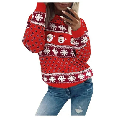 Jersey Navideño Emilia con Papá Noel y Copos de Nieve