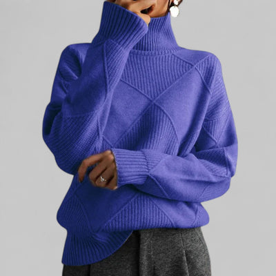 Jersey Barbara Oversize de Cuello Alto Estampado