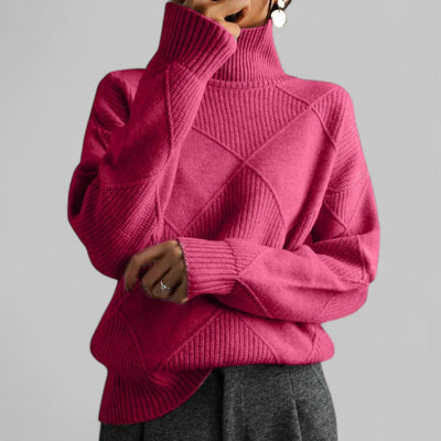Jersey Barbara Oversize de Cuello Alto Estampado