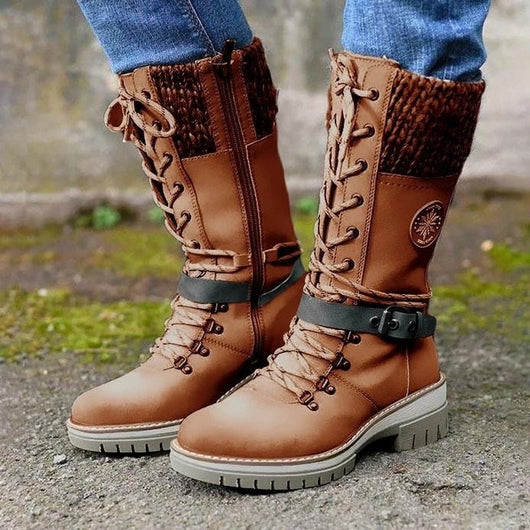 Botas Hannah con Puño de Punto y Cordones, Resistentes al Agua