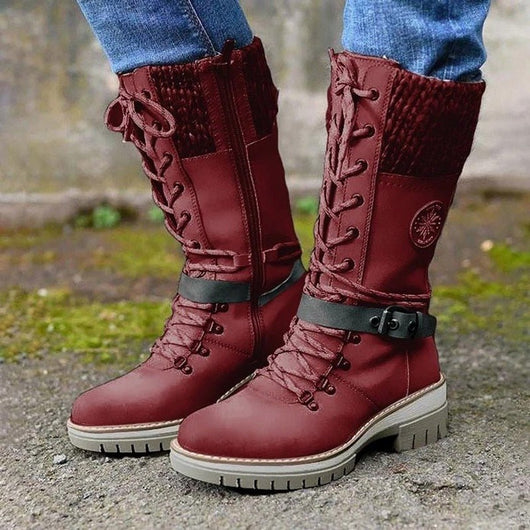 Botas Hannah con Puño de Punto y Cordones, Resistentes al Agua