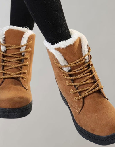 Botas de Invierno Luisa de Ante Sintético con Cordones