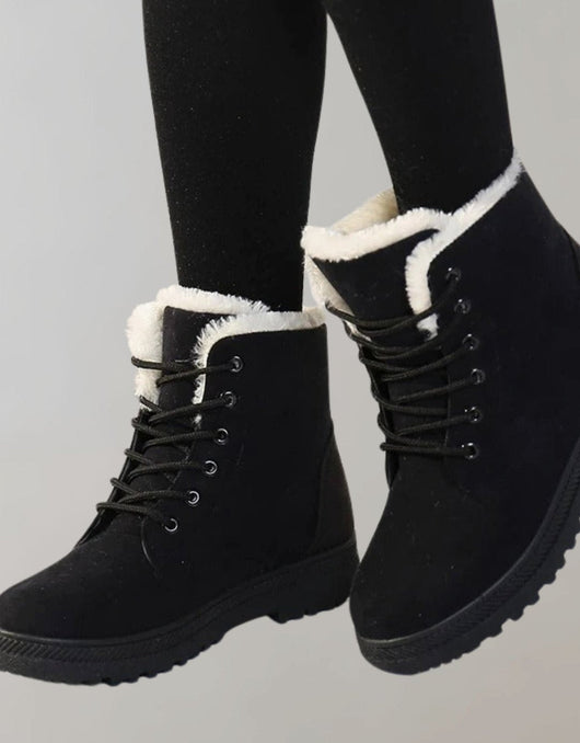 Botas de Invierno Luisa de Ante Sintético con Cordones