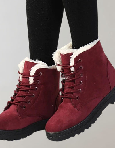 Botas de Invierno Luisa de Ante Sintético con Cordones