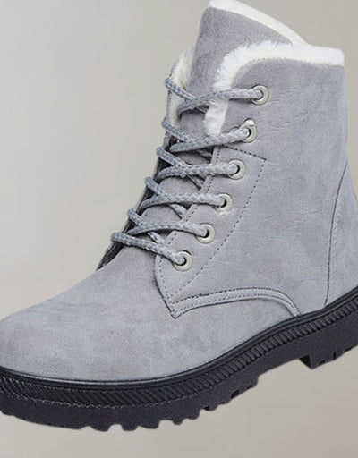 Botas de Invierno Luisa de Ante Sintético con Cordones
