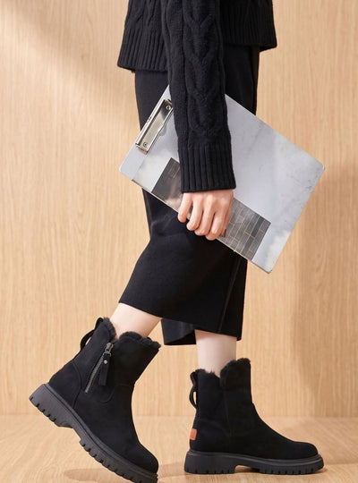 Botas de Invierno Leonie de Ante con Forro de Pelo