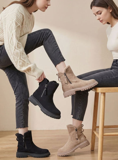 Botas de Invierno Leonie de Ante con Forro de Pelo