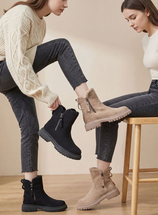 Botas de Invierno Leonie de Ante con Forro de Pelo