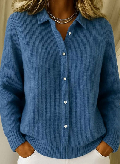 Frieda | Cárdigan Entallado de Punto con Cuello Camisero