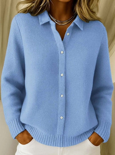 Frieda | Cárdigan Entallado de Punto con Cuello Camisero