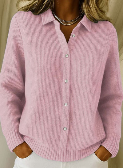Frieda | Cárdigan Entallado de Punto con Cuello Camisero