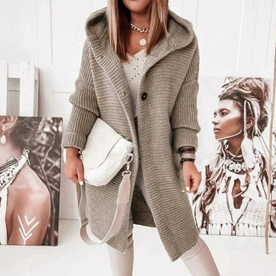 Cárdigan Lena Largo Oversize con Capucha