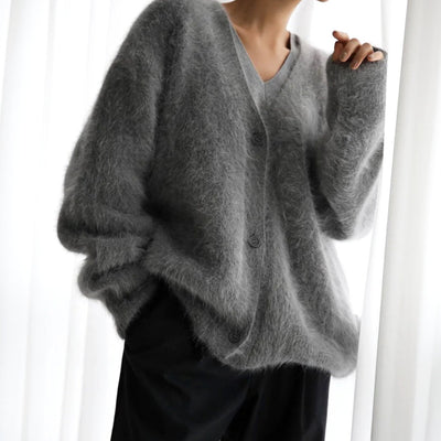 Mia | Cárdigan Oversize Afelpado de Cuello en V