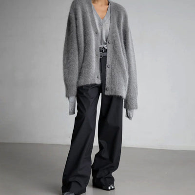 Mia | Cárdigan Oversize Afelpado de Cuello en V
