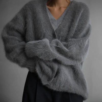 Mia | Cárdigan Oversize Afelpado de Cuello en V