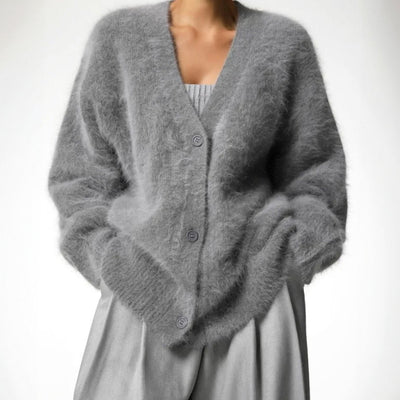 Mia | Cárdigan Oversize Afelpado de Cuello en V