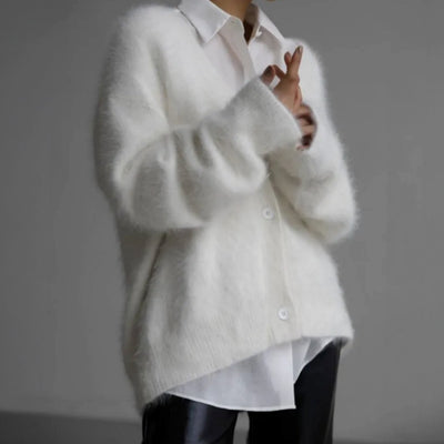 Mia | Cárdigan Oversize Afelpado de Cuello en V