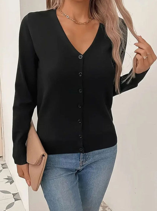 Marlene | Cárdigan de Cuello en V con Botones