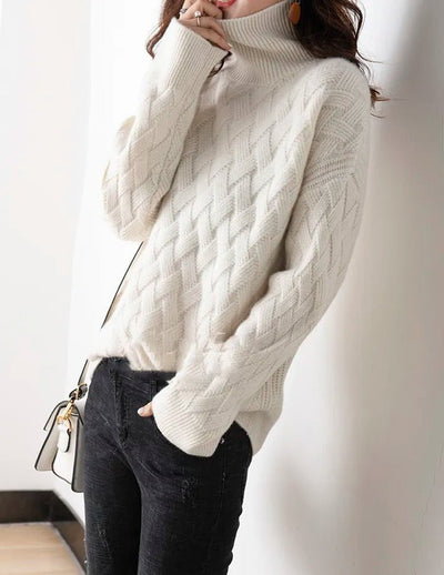 Jersey Charlotte de Cuello Alto Trenzado Oversize