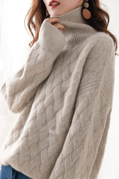 Jersey Charlotte de Cuello Alto Trenzado Oversize