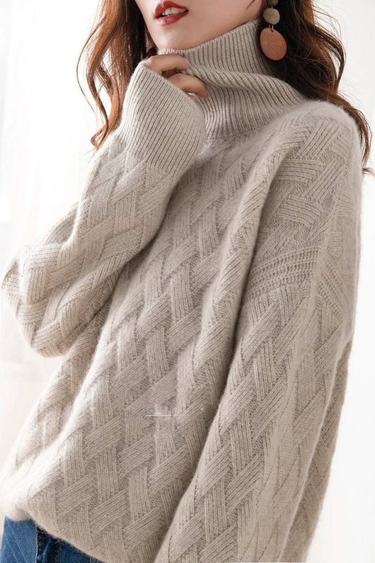Jersey Charlotte de Cuello Alto Trenzado Oversize