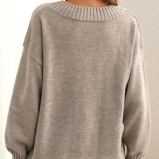 Jersey Katharina Largo Oversize de Cuello de Pico