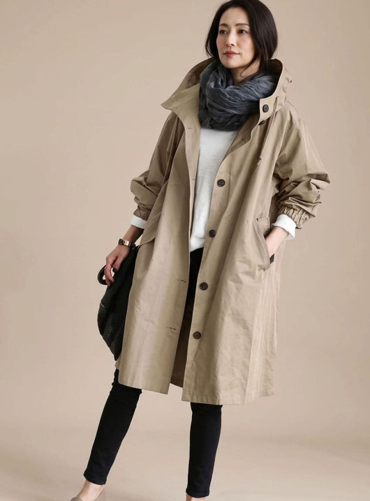 Abrigo Largo Annika Oversize con Capucha