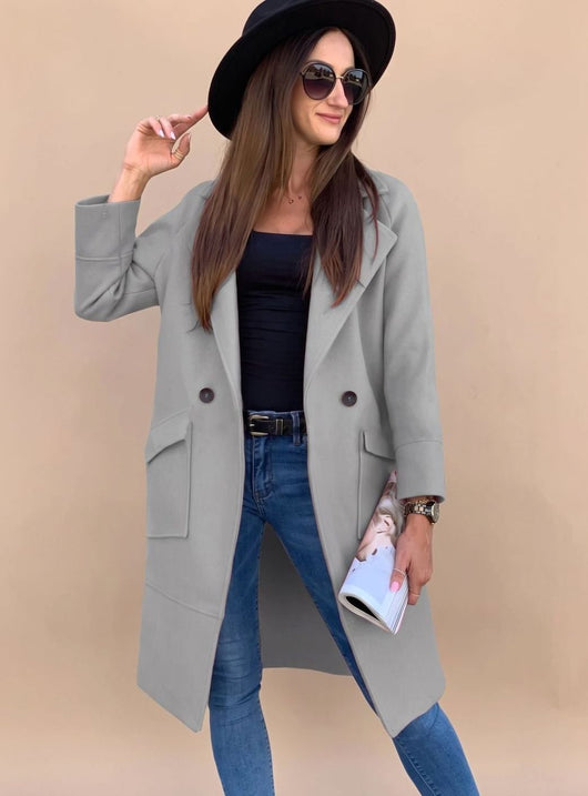 Trenca Marlene Cruzada con Bolsillos