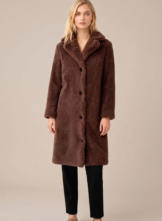 Abrigo Largo Clara Oversize de Peluche
