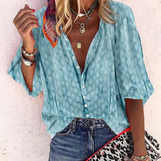 Blusa Gabriela Estampada con Botones
