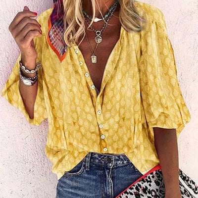 Blusa Gabriela Estampada con Botones