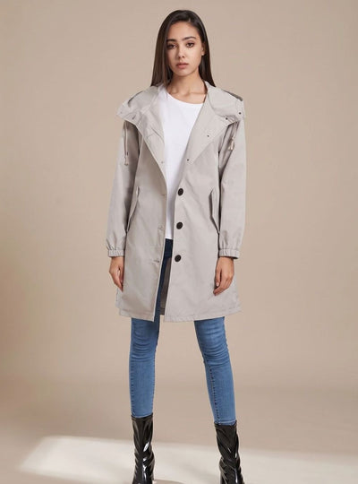 Trenca Greta Impermeable con Capucha