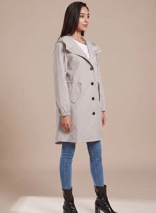 Trenca Greta Impermeable con Capucha