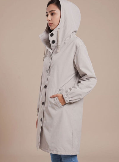 Trenca Greta Impermeable con Capucha
