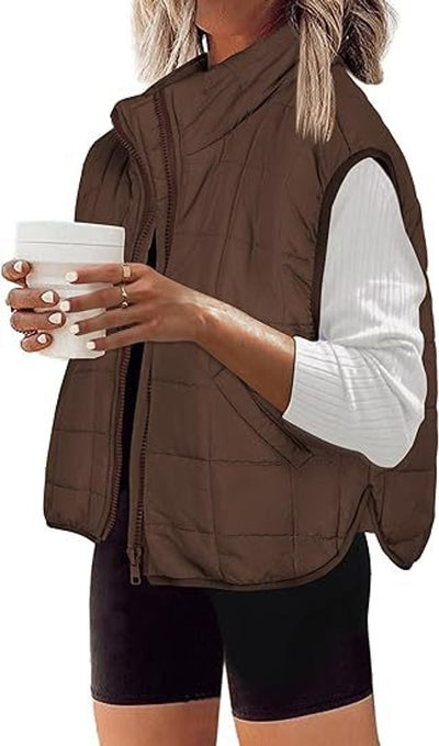 Chaleco Acolchado Sophie con Cuello Alto y Cremallera