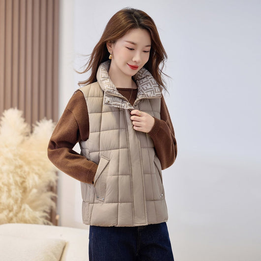 Chaleco Acolchado Sophie con Cuello Alto y Cremallera