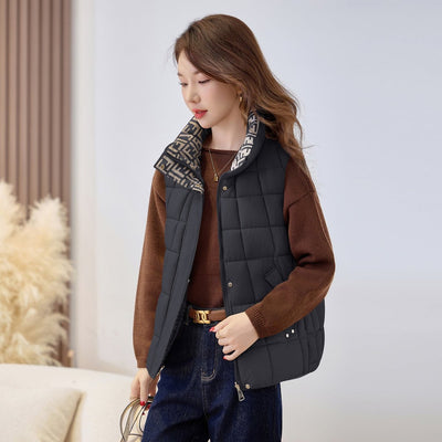 Chaleco Acolchado Sophie con Cuello Alto y Cremallera