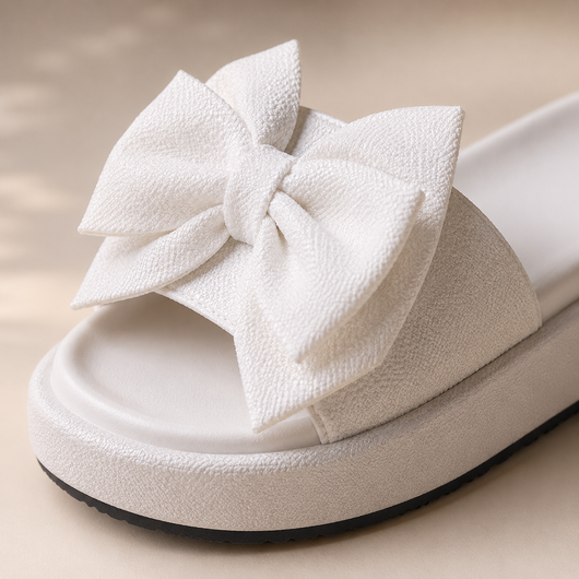 Sandalias Rosali con Plataforma y Lazo - Calzado de Plataforma con Detalle de Lazo