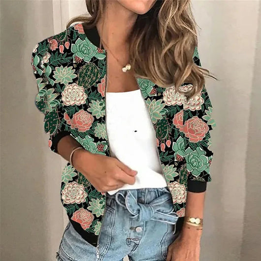 Chaqueta Bomber Sophie Vintage de Estampado Floral